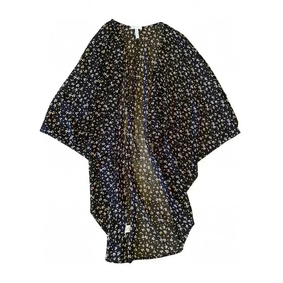 LEITH Floral Chiffon Batwing Kimono Blouse Size XS/S - Picture 1 of 6